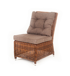 "Бергамо" плетеный центральный модуль дивана, цвет коричневый